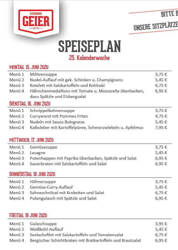 Mittagstisch | E.F. Fleischerei Geier