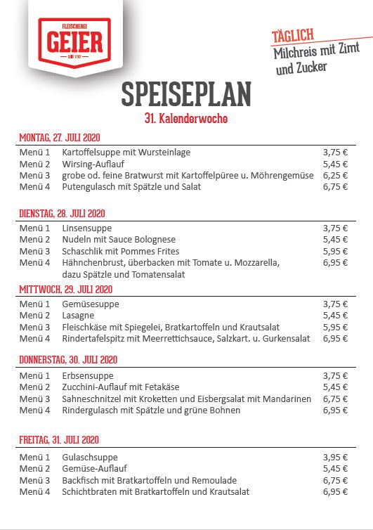 Mittagstisch | E.F. Fleischerei Geier